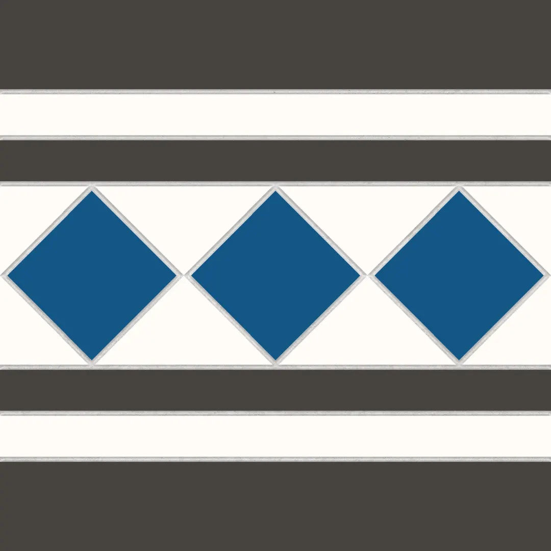 Victorian Bristol Blue White Border porcelain wall floor tiles