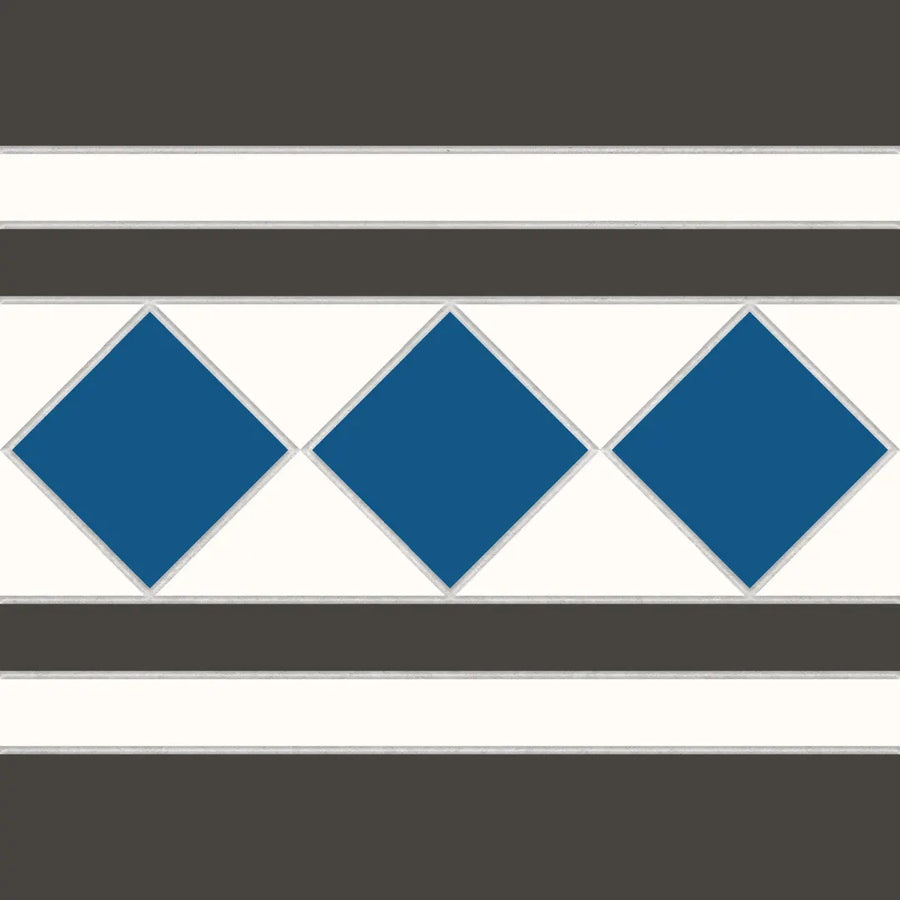 Victorian Bristol Blue White Border porcelain wall floor tiles