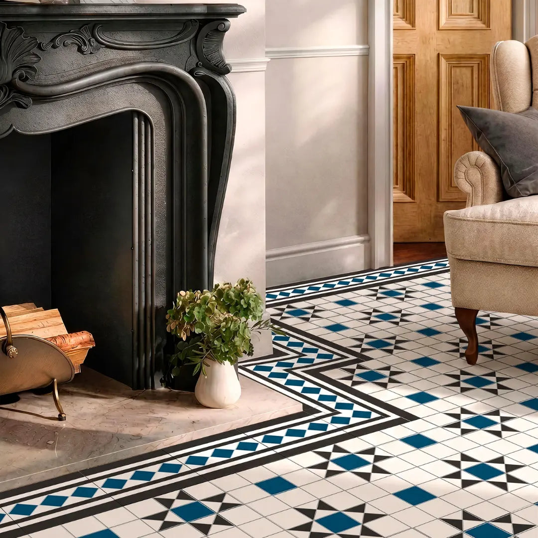 Traditional Victorian effect porcelain tiles for interior walls
