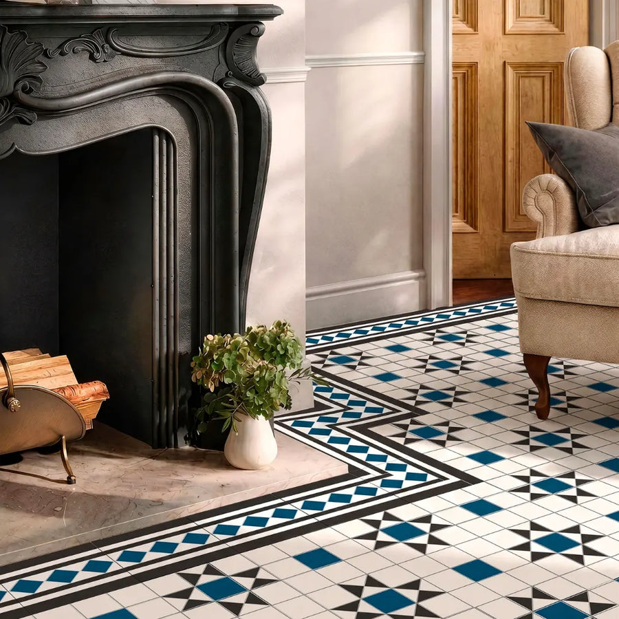 Traditional Victorian effect porcelain tiles for interior walls