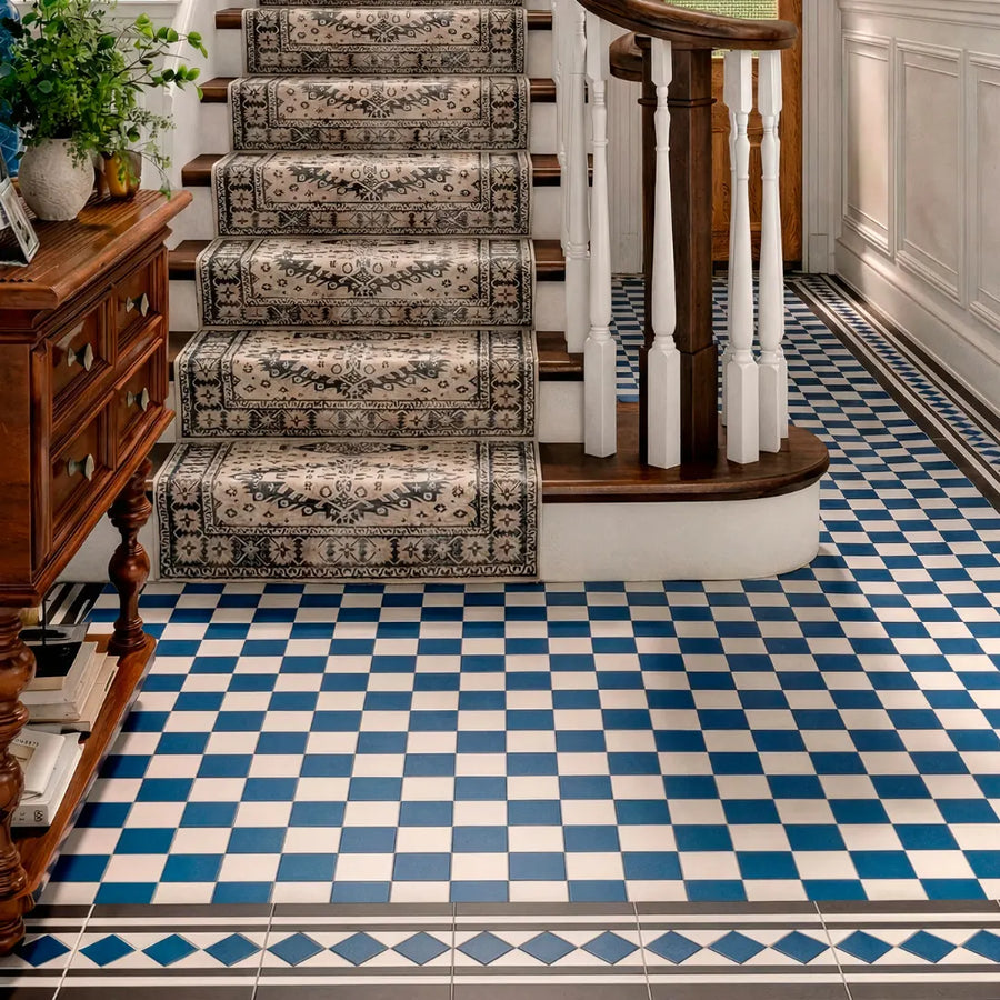 Pre-scored Victorian blue white porcelain wall floor tiles