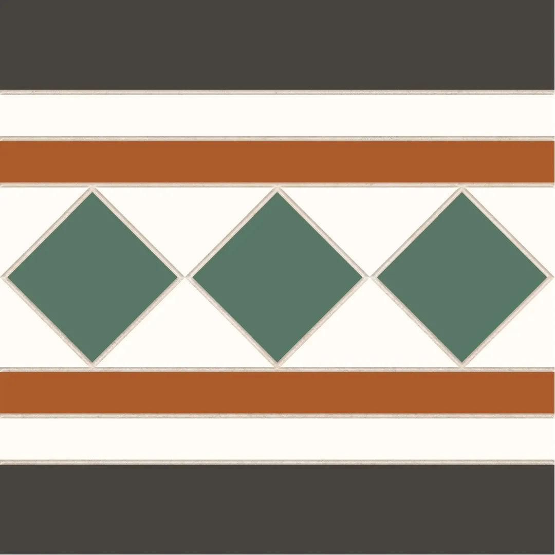 Victorian Bristol green white border anti slip porcelain wall floor tiles