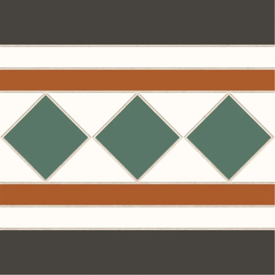 Victorian Bristol green white border anti slip porcelain wall floor tiles