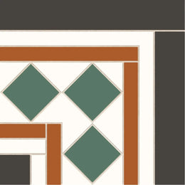 Victorian Bristol green white corner porcelain wall floor tile