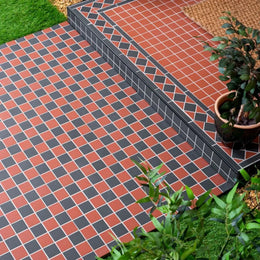 Victorian Red porcelain mosaic wall and floor tiles