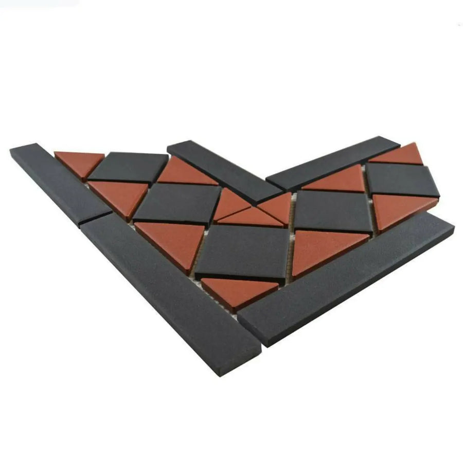 Victorian style red black tiles for walls and floors