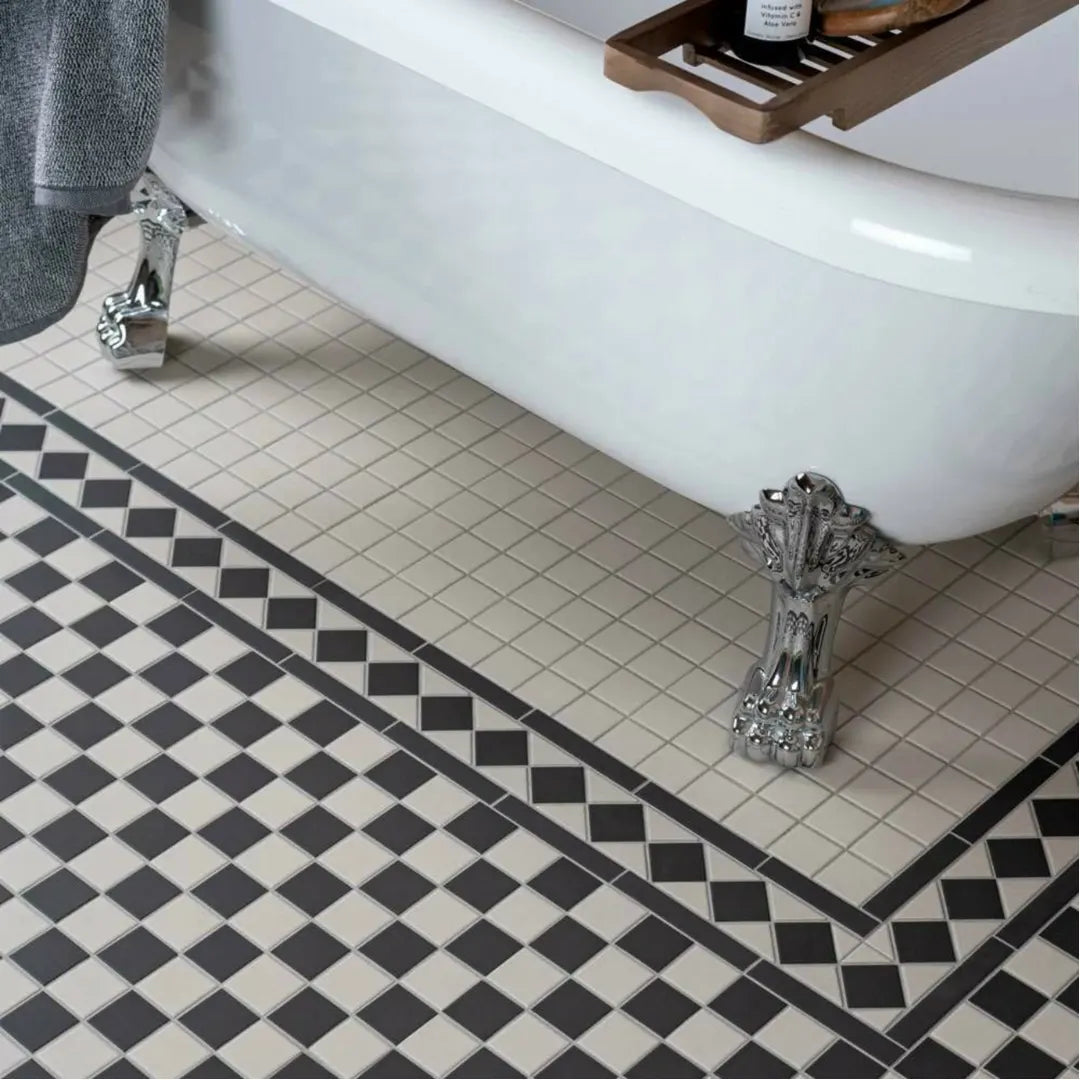 Traditional white mosaic porcelain tiles for wall and floor