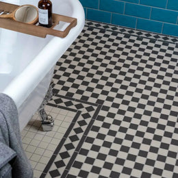 Victorian White Mosaic porcelain wall and floor tiles
