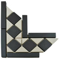 Victorian White Black Corner porcelain wall floor tiles