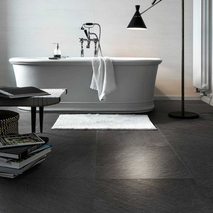 Volcano Graphite Grey 300x600 Matt Stone Effect Porcelain Tile - Render