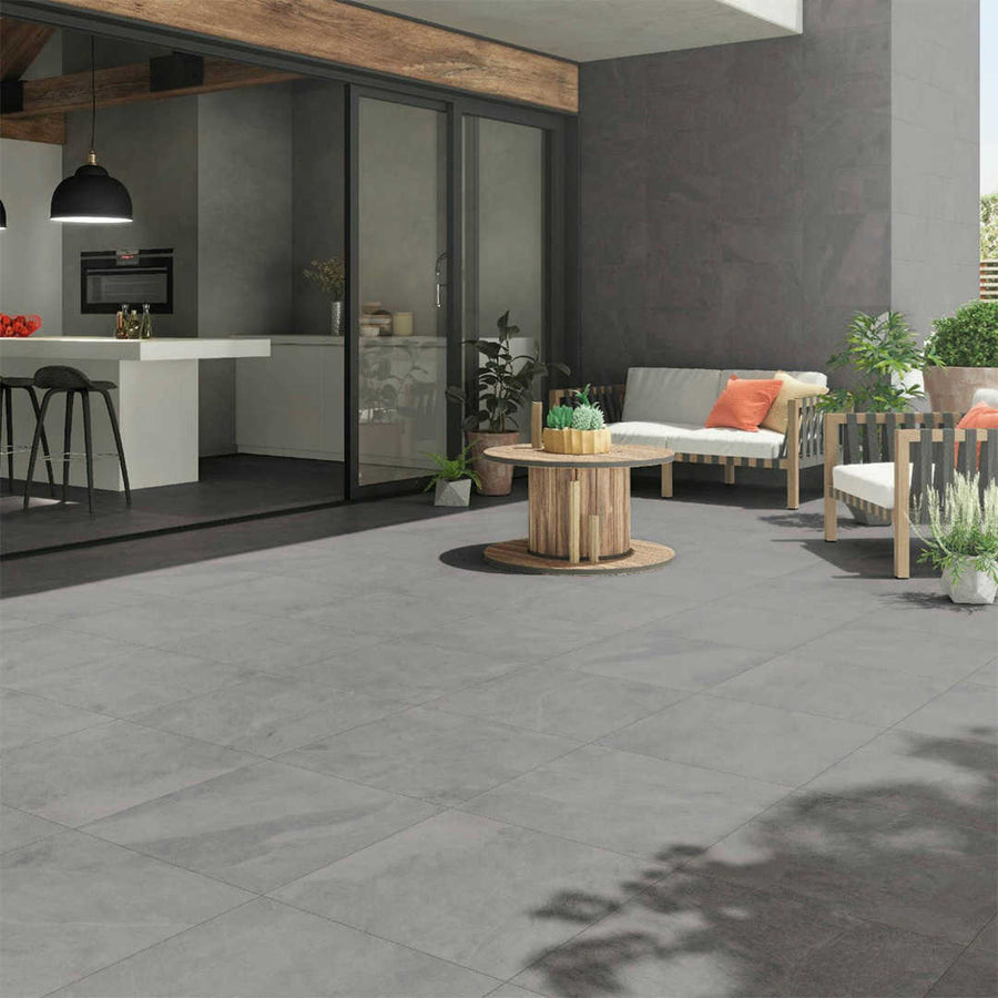 Volcano Grey 300x600 Matt Stone Effect Porcelain Tile - Render