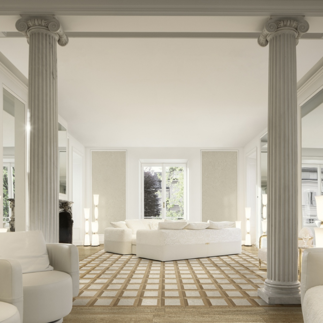 White ceramic stone look tiles with Matt finish surface