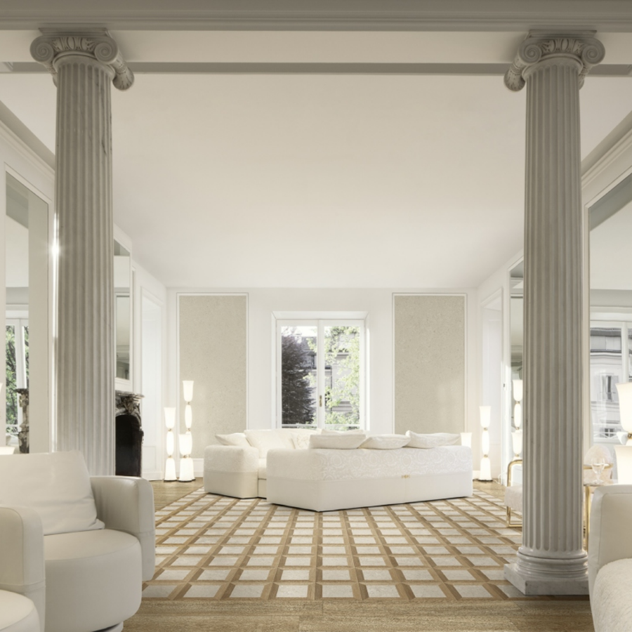 White ceramic stone look tiles with Matt finish surface