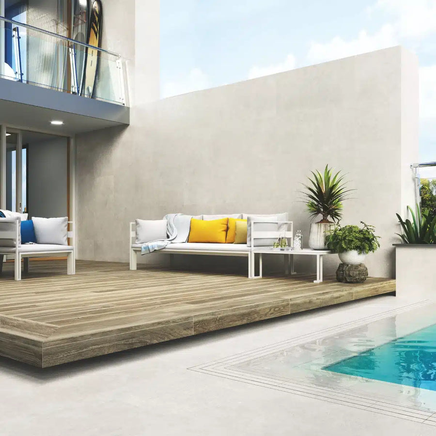 Large format white porcelain tile for wet rooms and kitchens