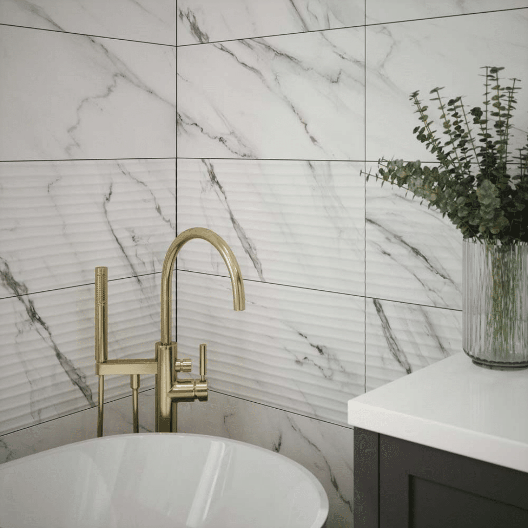 Waldorf Décor Matt Ceramic Wall glossy marble effect