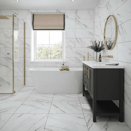 Waldorf Matt Porcelain white marble effect tiles