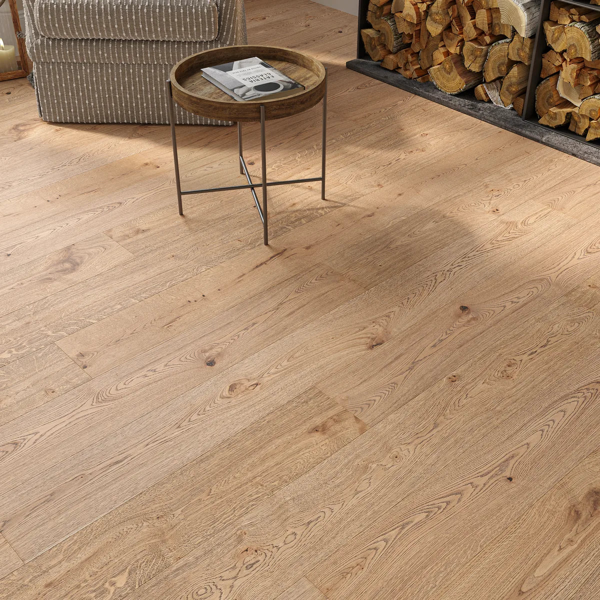 Fenmoor Smoked Oak Engineered Wood Flooring in a room setting