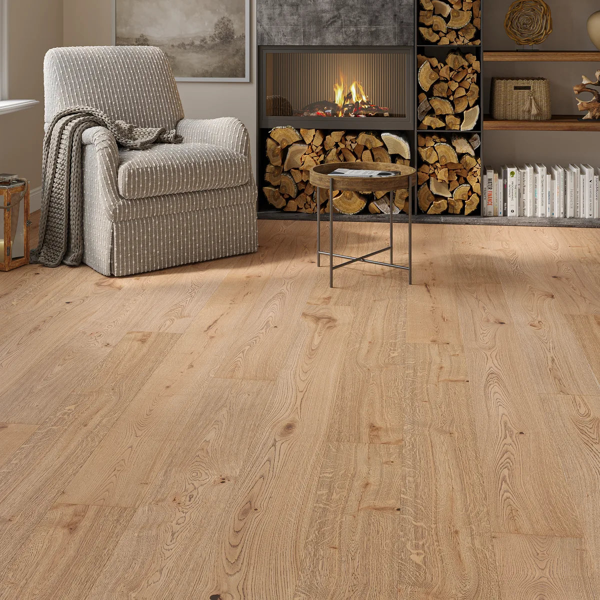 Fenmoor Smoked Oak Engineered Wood Flooring in a room setting