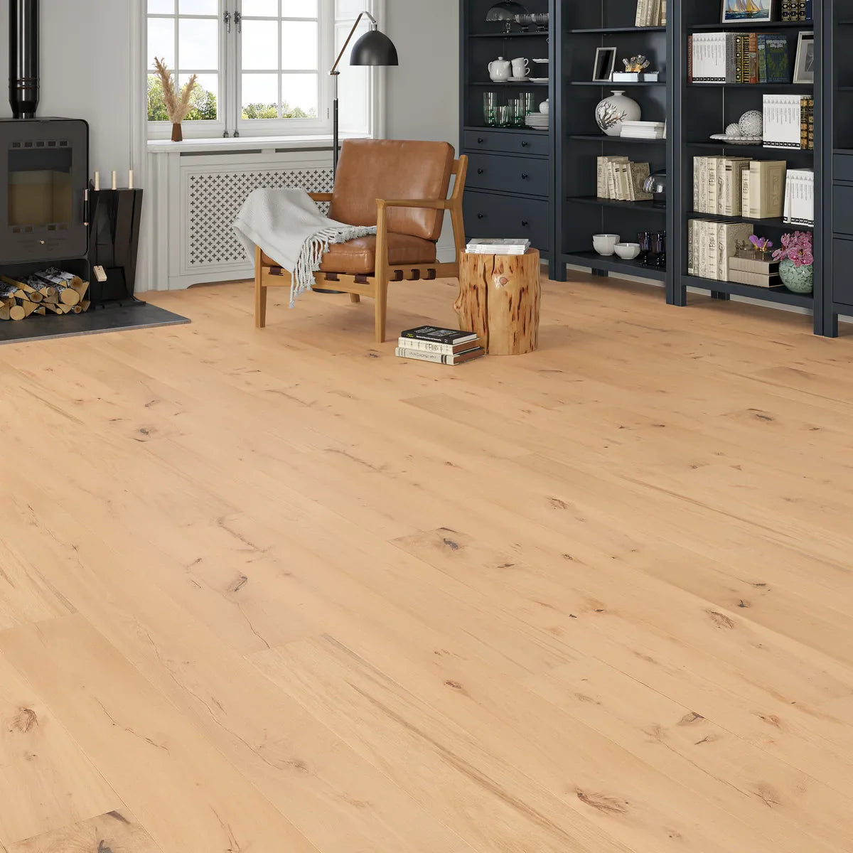 Underbank Natural Oak Engineered Wood Flooring in a room setting