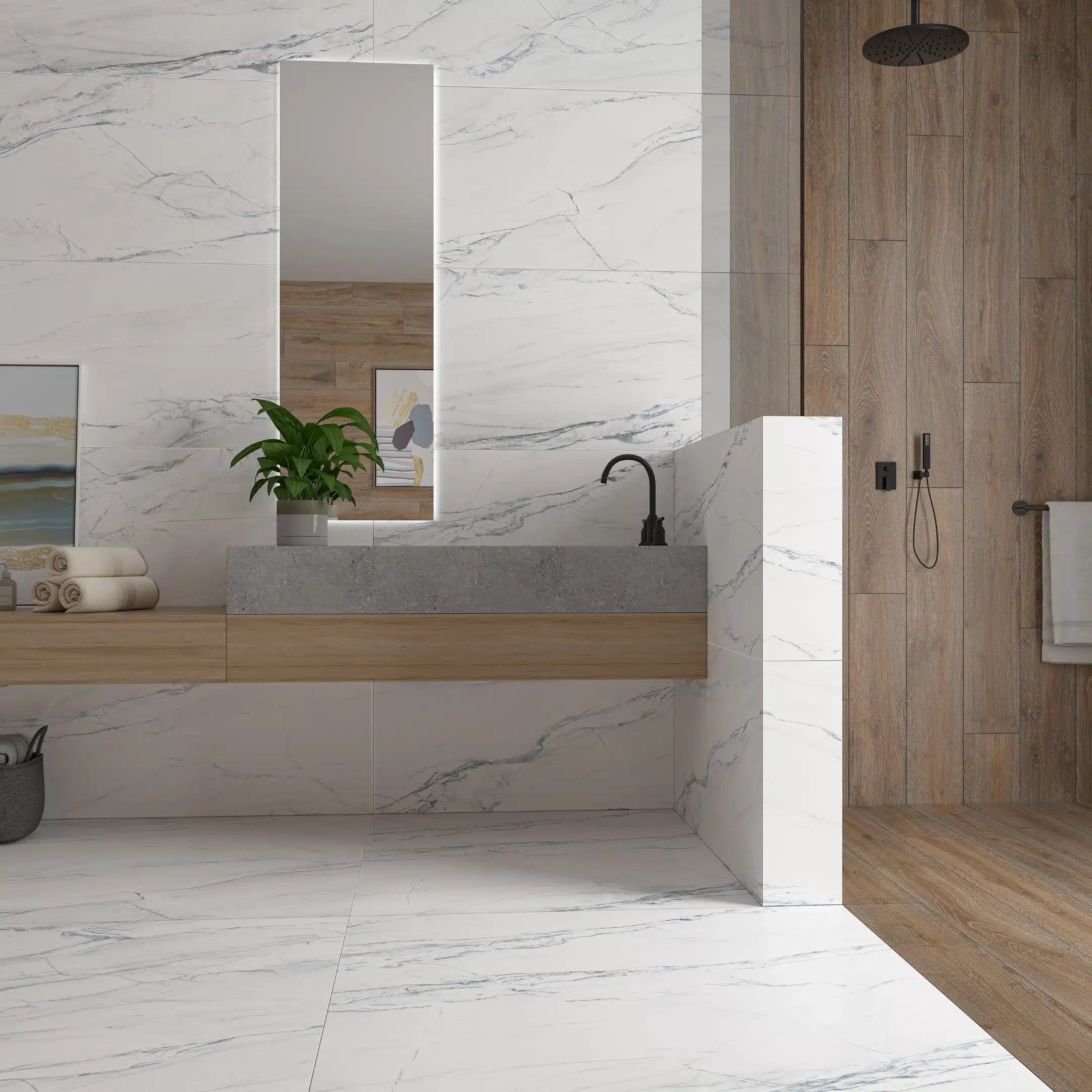 dreamblue white polished floor tiles