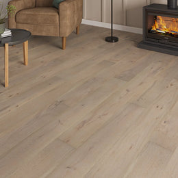 Calder Grey Oak Engineered Wood Flooring in a room setting
