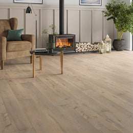 Calder Grey Oak Engineered Wood Flooring in a room setting