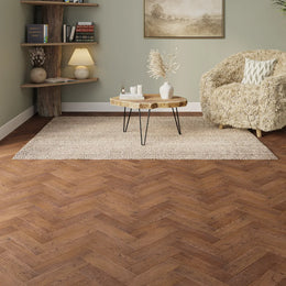 Wendover Dark Oak Herringbone Flooring in a room setting