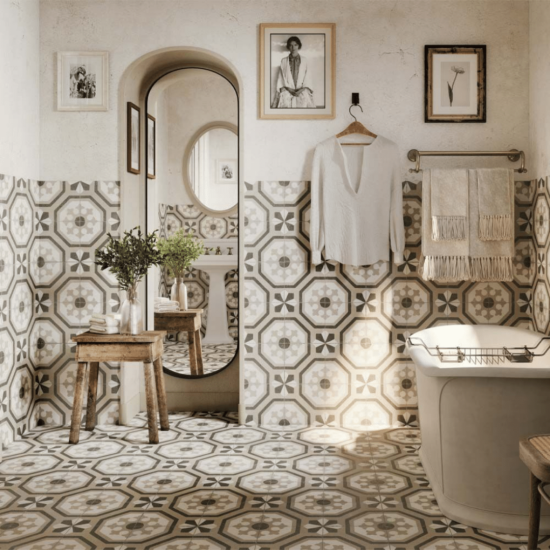 Zayda Grey matt ceramic decor tile for wall and floor