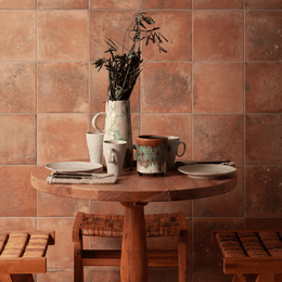 Zayda Rustic Terracotta matt ceramic wall floor decor tile