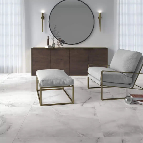 Porcelain tile floor in bright