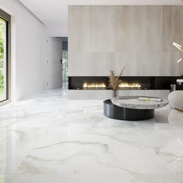 Clarke Bone sugar finish kitchen tile installed in open space