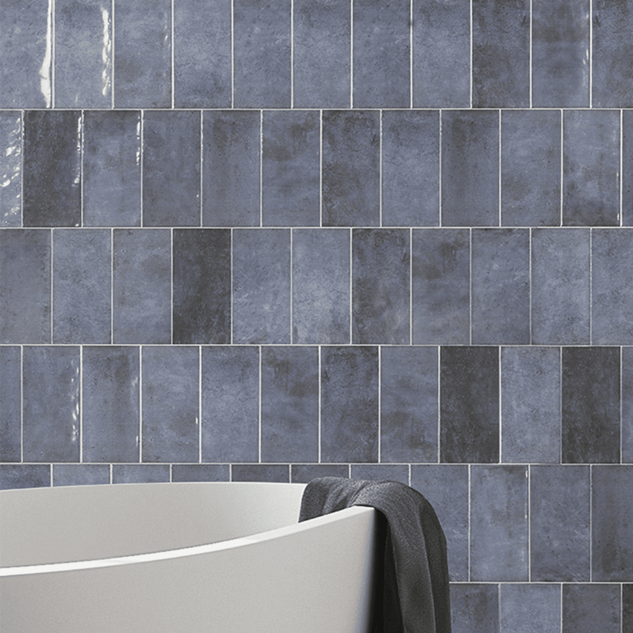 Chiswick Azurro blue ceramic wall tile