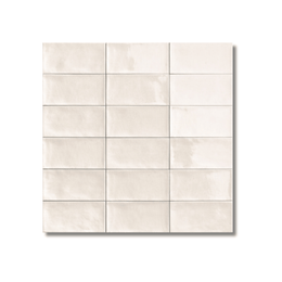 Bianco gloss ceramic wall tile 100x200mm close-up