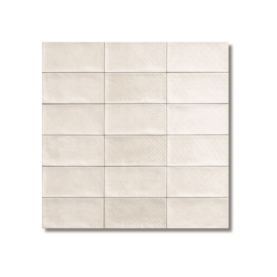 Chiswick Bianco Decor wall tile with gloss finish