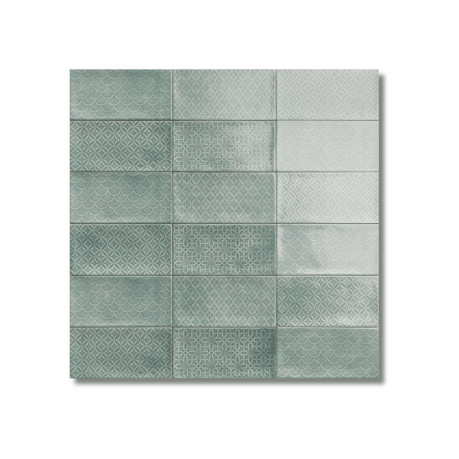 Chiswick Emerald Decor 100x200mm gloss tile