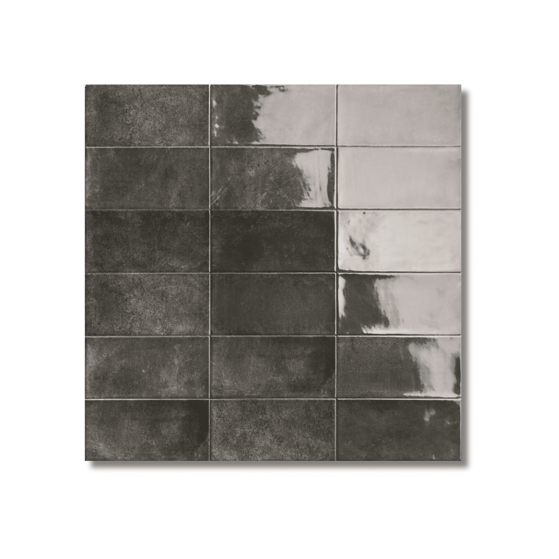 Chiswick Nero gloss ceramic wall tile in black 100x200mm