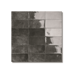 Chiswick Nero gloss ceramic wall tile in black 100x200mm