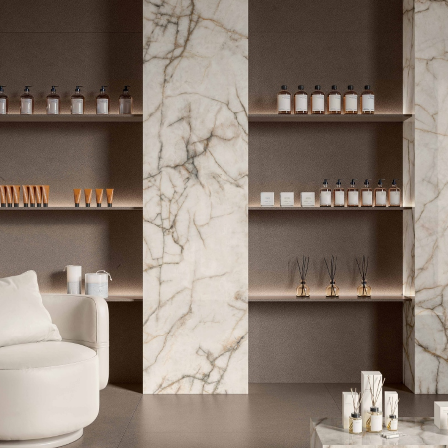 Brown ceramic wood look tiles for modern wall interiors