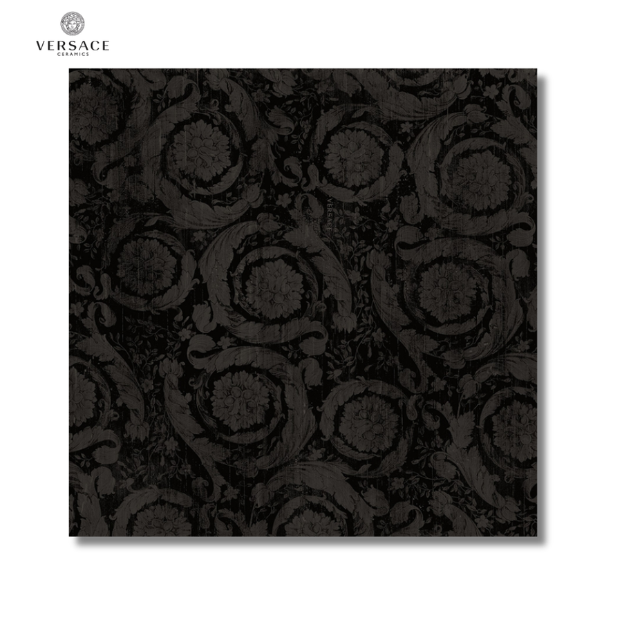 Eterno Carbon Baroque black ceramic wood effect floor tiles