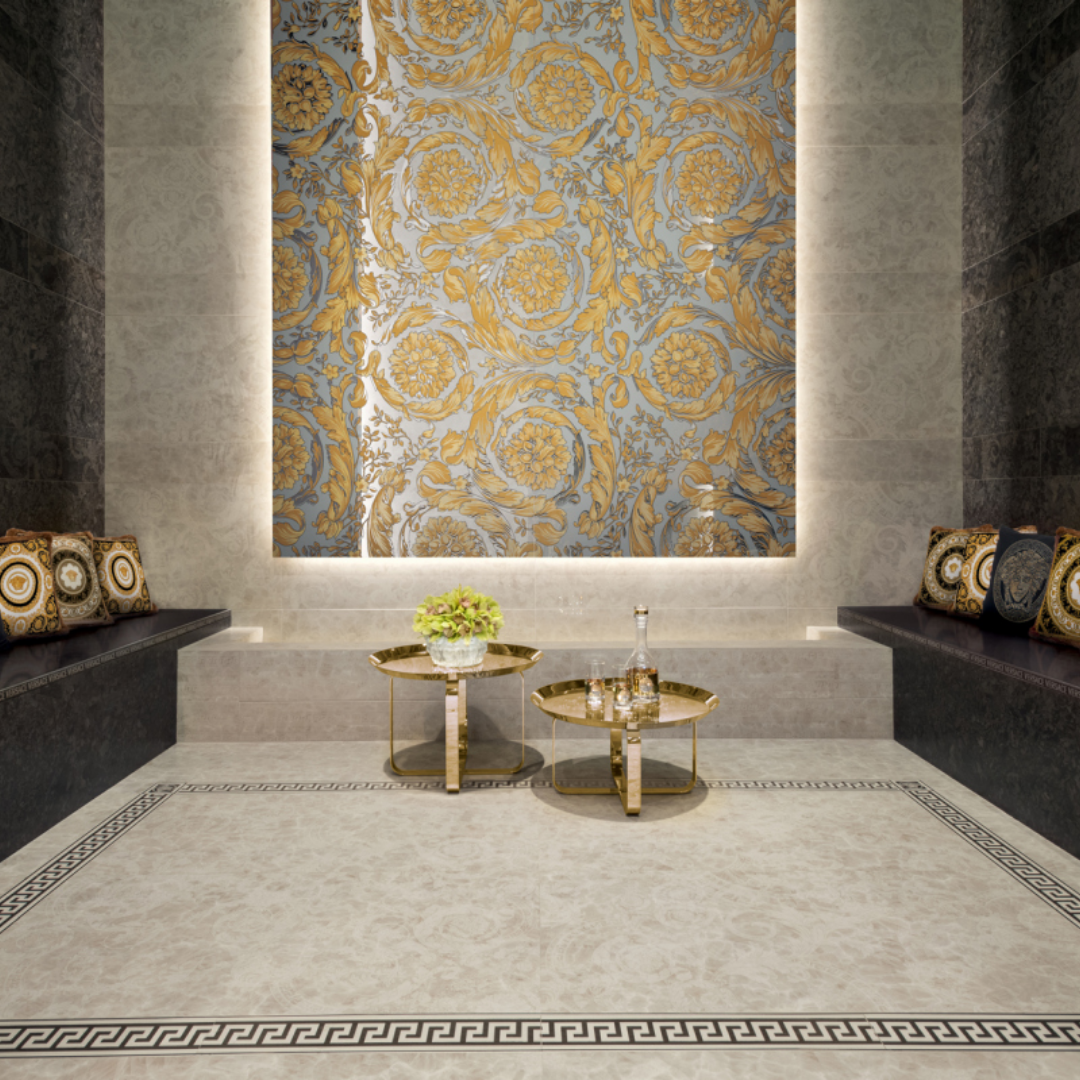 Contemporary ceramic marble tiles with refined white marble texture