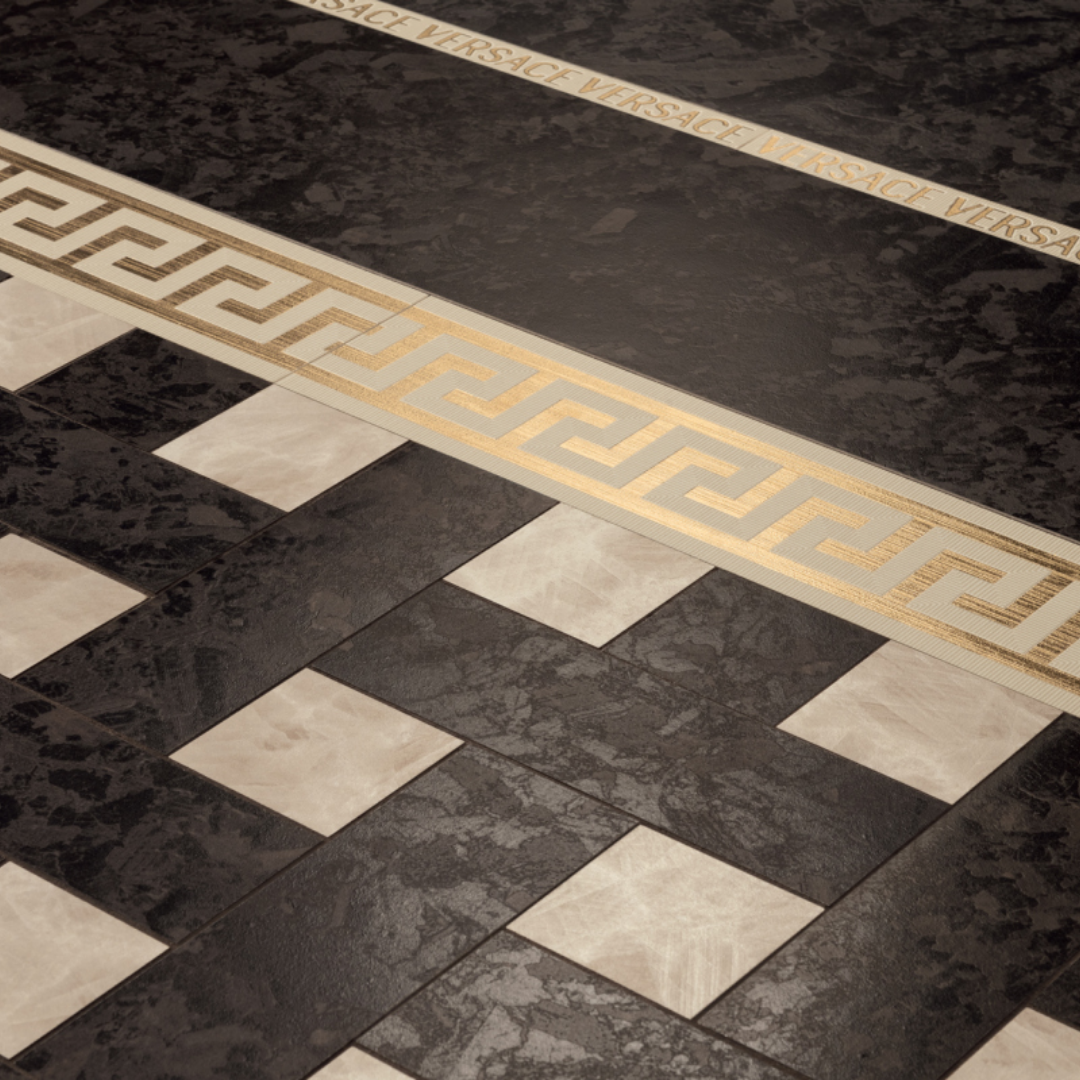 Black ceramic marble effect tiles for modern wall interiors