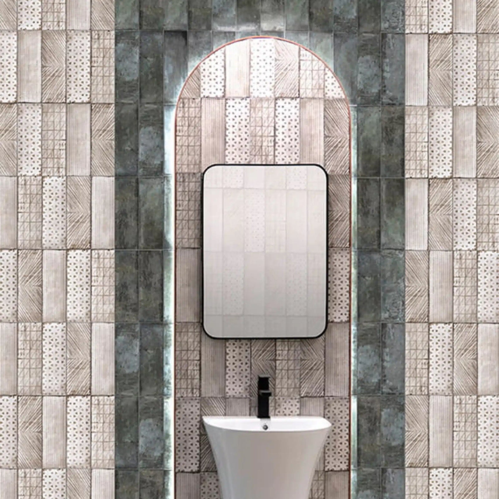 Oakham Blue ceramic wall tile 100x300 mm