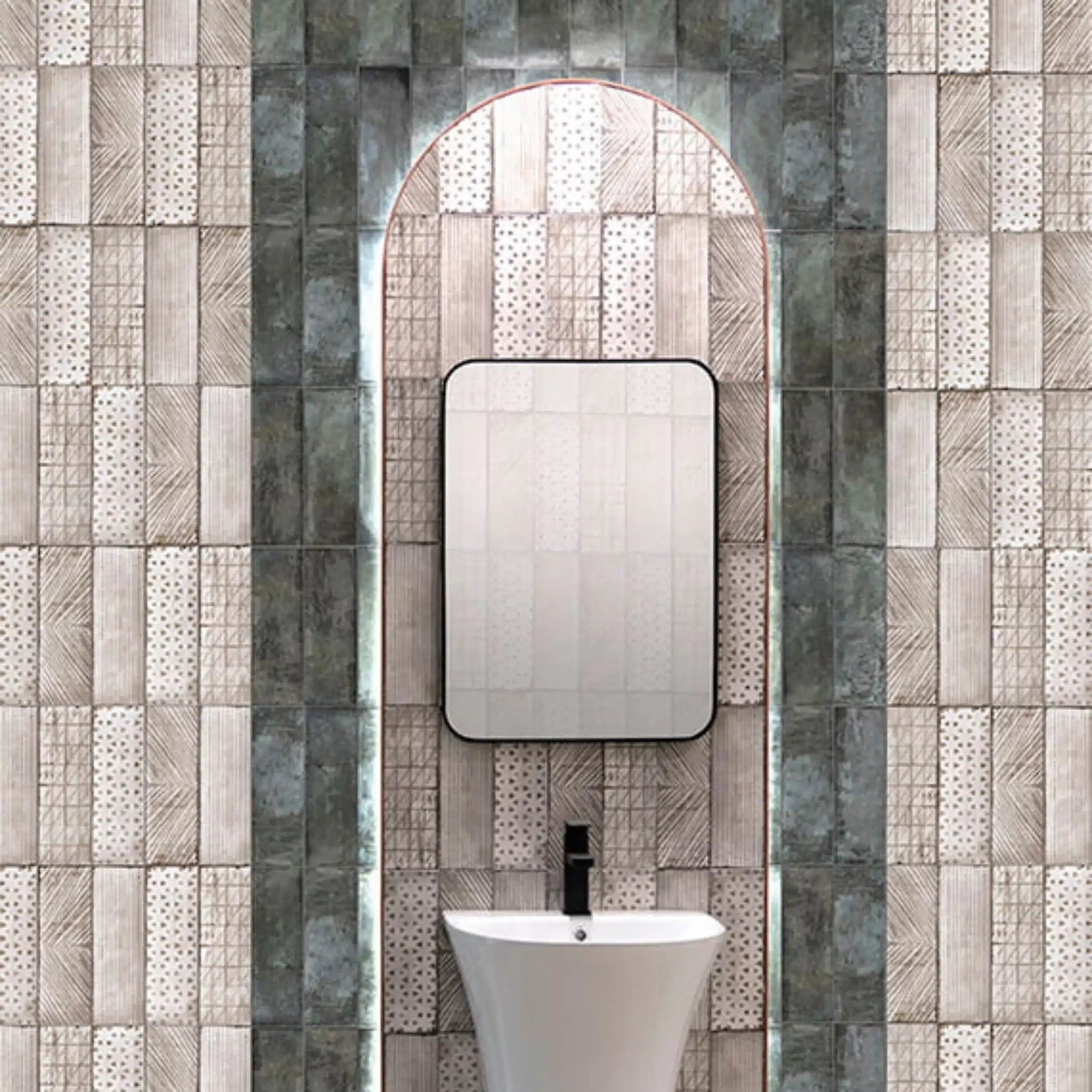 Oakham Blue ceramic wall tile 100x300 mm