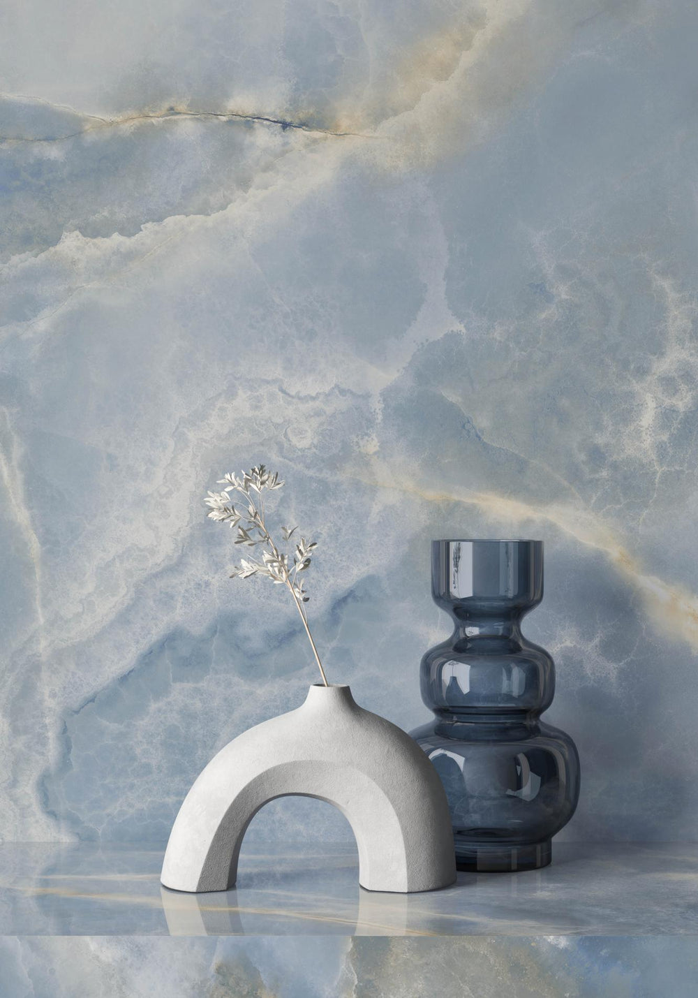 Lux Noor Berry polished onyx effect porcelain tile